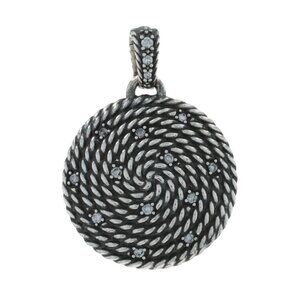 David Yurman Midnight Melange Cable Coil Medium Dia Pendant Enhancer Ster .22ctw